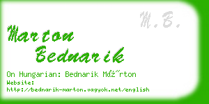 marton bednarik business card